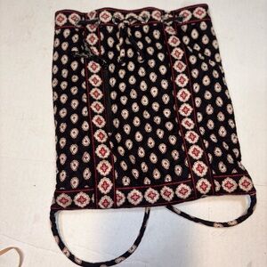 Vera Bradley retired drawstring backpack in the "Classic Black" paisley pattern